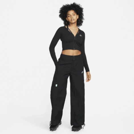 Олімпійка (мастерка) жіноча Nike W NSW LS TOP RIB SW чорна FJ5220-010