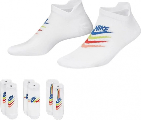 Носки Nike W Nk Everyday Plus Ltwt Ns 3Pr Белый Женский 34-38