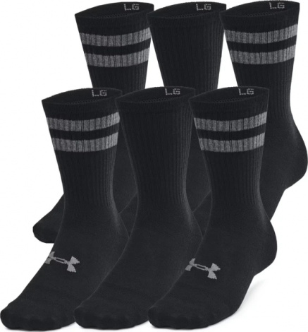 Шкарпетки Under Armour ESSENTIAL 6PK CREW чорні (6 пар) 1387058-001