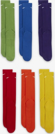 Шкарпетки Nike U NK ED PLS CSH CRW 6PR - 132 різнокольорові (6 пар) SX6897-903