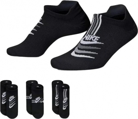 Носки Nike W Nk Everyday Plus Ltwt Ns 3Pr Черный Женский 34-38