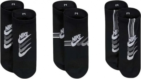Носки Nike W Nk Everyday Plus Ltwt Ns 3Pr Черный Женский 34-38