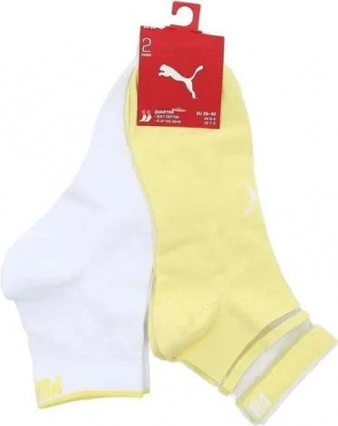 Носки женские Puma SHORT SOCK STRUCTURE 2P WOMEN бело-желтые (2 пары) 103002001-013