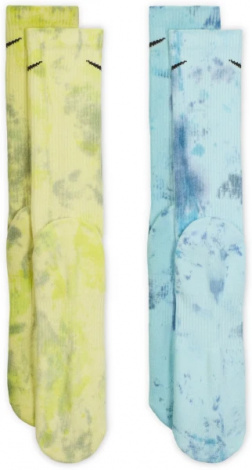 Шкарпетки Nike EVERYDAY PLUS CUSHIONED CREW 2-PAIRS жовто-блакитні (2 пари) FJ0747-906