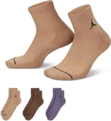 Носки Nike UJ Ed Cush Poly Ankle 3Pr 144 Бежевый, Коричневый, Фиолетовый Унисекс 38-42