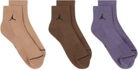 Носки Nike UJ Ed Cush Poly Ankle 3Pr 144 Бежевый, Коричневый, Фиолетовый Унисекс 38-42