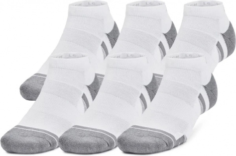 Шкарпетки Under Armour PERFORMANCE TECH 6-PACK LOW SOCKS біло-сірі (6 пар) 1386244-100