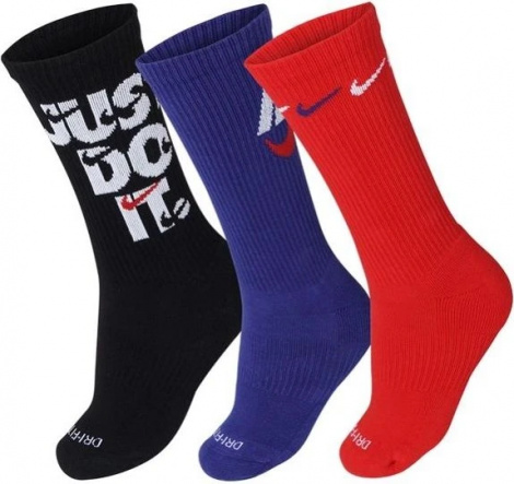 Шкарпетки Nike U NK EVERYDAY PLUS CUSH CREW різнокольорові (3 пари) DH3822-905