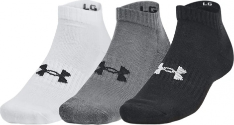 Шкарпетки Under Armour CORE LOW CUT 3PK біло-сіро-чорні (3 пари) 1361574-003