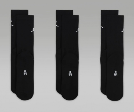 Шкарпетки Nike JORDAN UJ ED CUSH POLY CREW 3PR 144 чорні (3 пари) DX9632-010