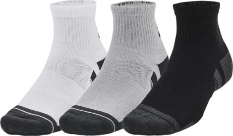 Шкарпетки Under Armour PERFORMANCE TECH 3PK QTR біло-сіро-чорні (3 пари) 1379510-011