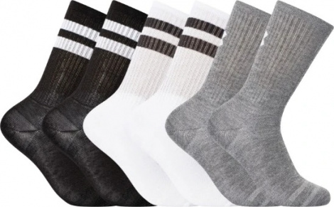 Шкарпетки Under Armour ESSENTIAL 6PK CREW білі/сірі/чорні (6 пар) 1387058-101
