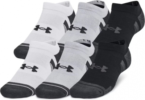 Шкарпетки Under Armour PERFORMANCE TECH 6PK NO SHOW SOCKS білі, сірі, чорні (6 пар) 1386243-011