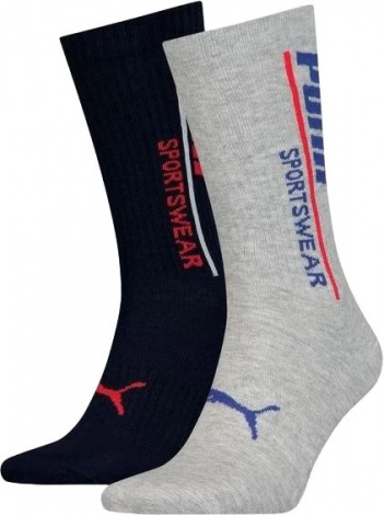 Шкарпетки Puma MEN LOGO CLASSIC SOCK 2P чорно-сірі (2 пари) 102003001-023