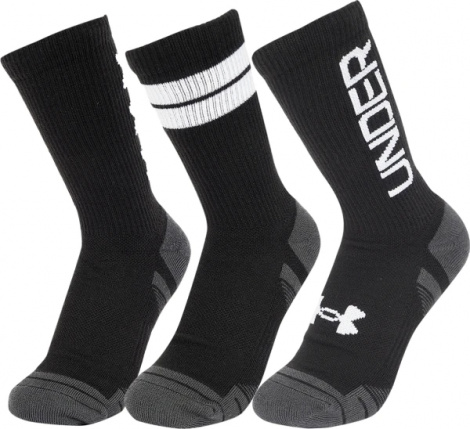 Шкарпетки Under Armour PERF TECH NOV 3PK CREW чорні (3 пари) 1379515-002
