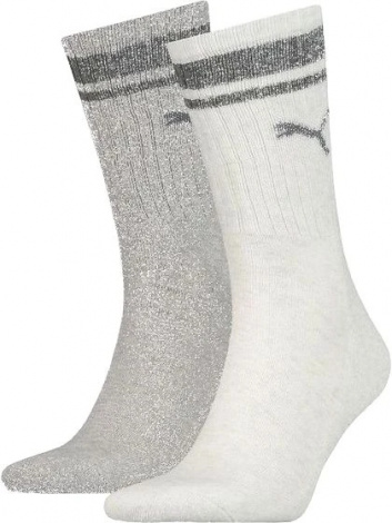 Шкарпетки Puma CREW REGULAR STRIPE 2P UNISEX сірі (2 пари) 261058001-002