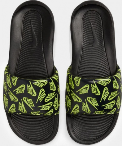 Шлепанцы Nike VICTORI ONE SLIDE PRINT черно-салатовые CN9678-010