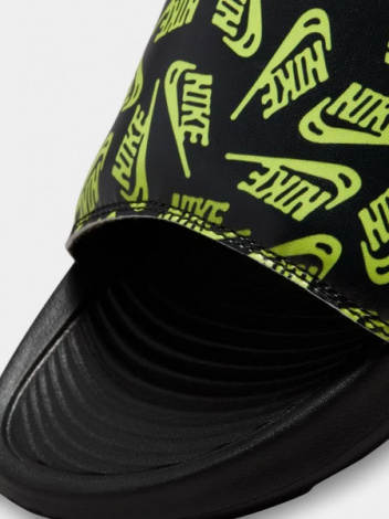 Шлепанцы Nike VICTORI ONE SLIDE PRINT черно-салатовые CN9678-010