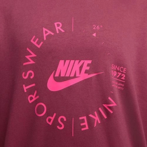 Світшот жіночий Nike W NSW FLC OS CREW PRNT SU рожевий FD4234-653
