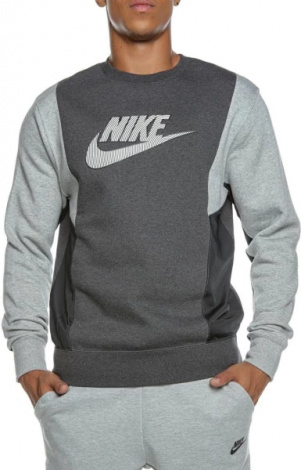 Світшот Nike M NSW HYBRID FLC CREW BB сірий DJ5075-032