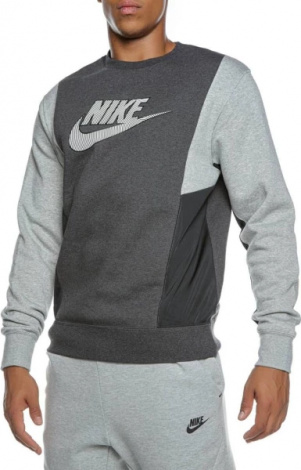 Світшот Nike M NSW HYBRID FLC CREW BB сірий DJ5075-032