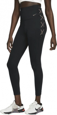 Лосіни жіночі Nike W NK ONE DF HR 7/8 TIGHT NVLTY чорні DX0006-010