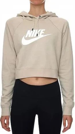 Толстовка жіноча Nike W NSW ESSNTL FLC GX CROP HDY бежева CJ6327-206