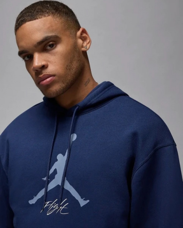 Толстовка Nike JORDAN MJ ESS FLC BASELINE HOODIE темно-синя FD7545-410