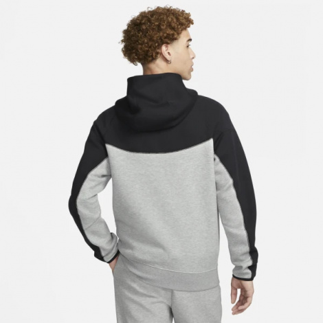 Толстовка Nike M NK TCH FLC FZ WR HOODIE сіро-чорна FB7921-064