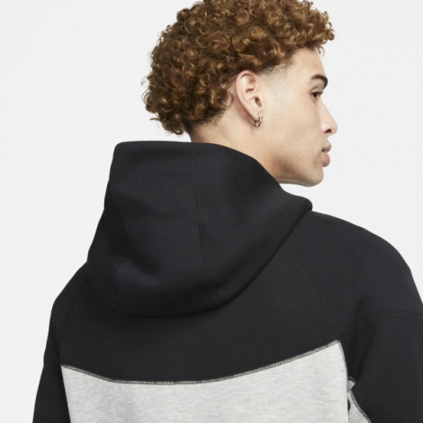 Толстовка Nike M NK TCH FLC FZ WR HOODIE сіро-чорна FB7921-064
