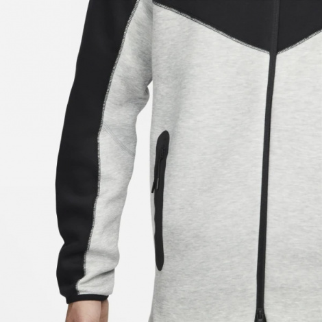Толстовка Nike M NK TCH FLC FZ WR HOODIE сіро-чорна FB7921-064