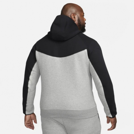 Толстовка Nike M NK TCH FLC FZ WR HOODIE сіро-чорна FB7921-064