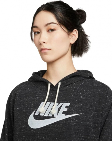 Толстовка жіноча Nike W NSW GYM VNTG GFX EASY PO HD чорна DM6388-010