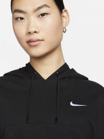 Толстовка жіноча Nike W NSW JRSY OS PO HOODIE чорна DM6417-010