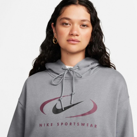 Худі жіноче Nike NS FLC OS PO HD SWSH сіре FN7698-084
