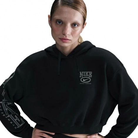 Худі жіноче Nike SPORTSWEAR CLUB FLEECE OVERSIZED SHORT HOODIE чорне HJ0925-010
