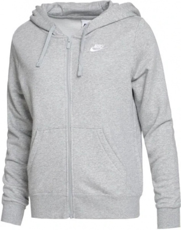 Толстовка жіноча Nike CLUB FLC FZ HOODIE STD сіра DQ5471-063