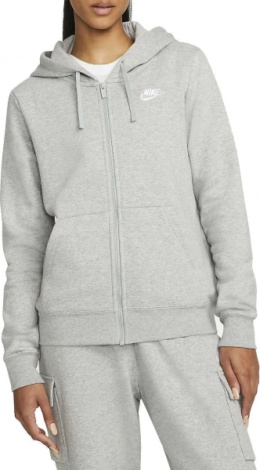 Толстовка жіноча Nike CLUB FLC FZ HOODIE STD сіра DQ5471-063