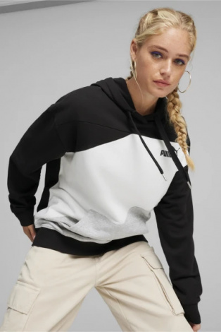 Худі жіноче Puma POWER HOODIE TR чорно-біло-сіре 67789301