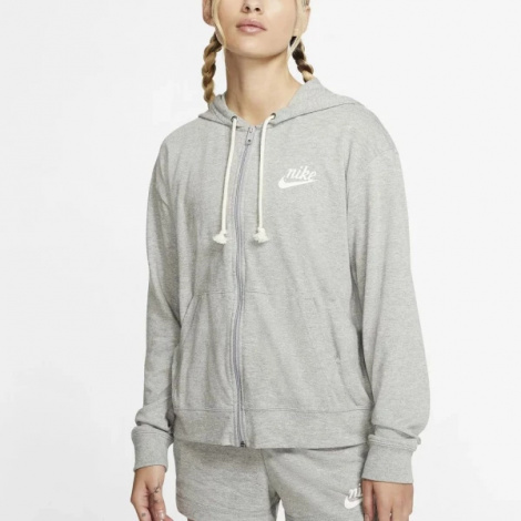 Толстовка жіноча Nike W NSW GYM VNTG HOODIE FZ сіра CJ1694-063