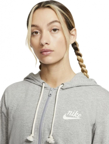 Толстовка жіноча Nike W NSW GYM VNTG HOODIE FZ сіра CJ1694-063