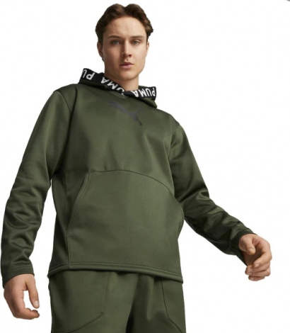 Толстовка Puma TRAIN PWR FLEECE HOODIE зелена 52089333