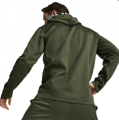 Толстовка Puma TRAIN PWR FLEECE HOODIE зелена 52089333