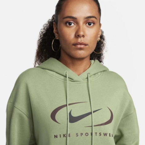 Худі жіноча Nike NS FLC OS PO HD SWSH оливкова FN7698-386