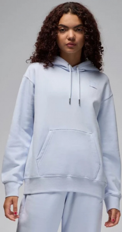 Худі жіноче Nike JORDAN FLIGHT FLEECE SATIN-LINED PULLOVER HOODIE світло-сіре FV7050-085