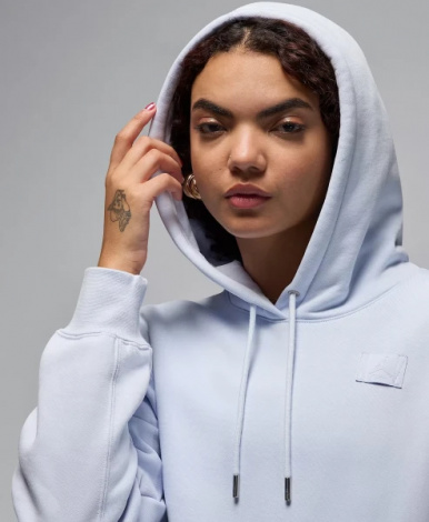 Худі жіноче Nike JORDAN FLIGHT FLEECE SATIN-LINED PULLOVER HOODIE світло-сіре FV7050-085