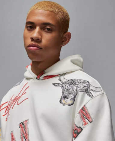 Худі Nike JORDAN BROOKLYN FLEECE PULLOVER HOODIE біле FN4545-133