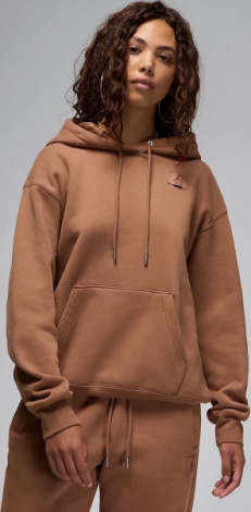 Худі жіноче Nike JORDAN FLIGHT FLEECE SATIN-LINED PULLOVER HOODIE коричневе FV7050-223