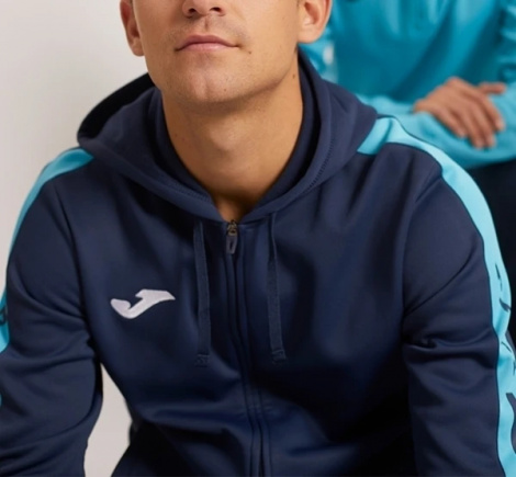 Олимпийка Joma Olimpiada Zip-Up Hoodie Navy Fluor Turquoise