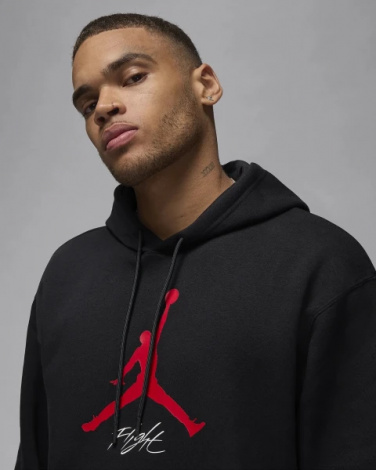 Толстовка Nike JORDAN MJ ESS FLC BASELINE HOODIE чорно-червона FD7545-013